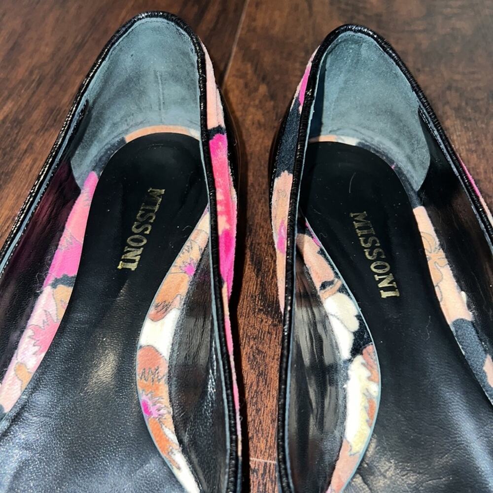 MISSONI Velvet Floral Print Ballet Flats - Size 38.5 - Picture 9 of 15